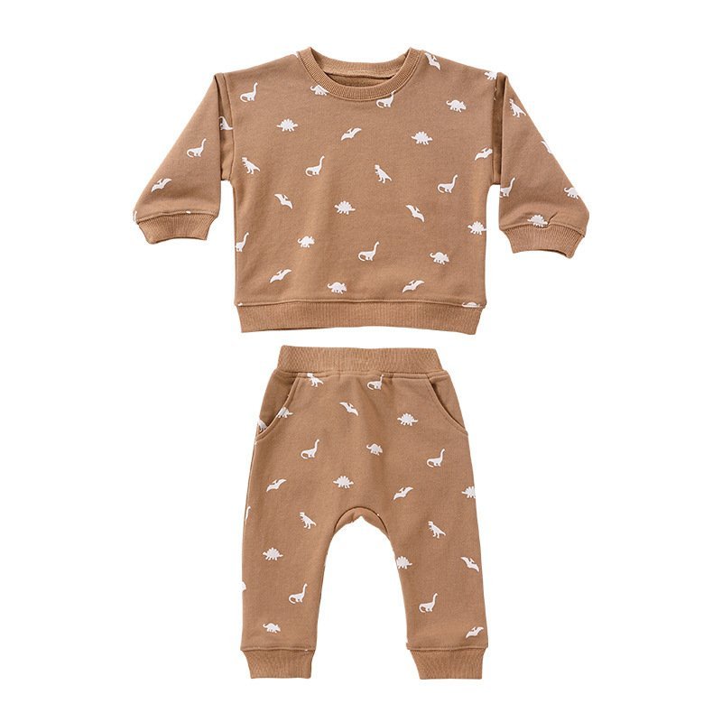 Printing Two-piece Casual Round Neck Loungewear Suit